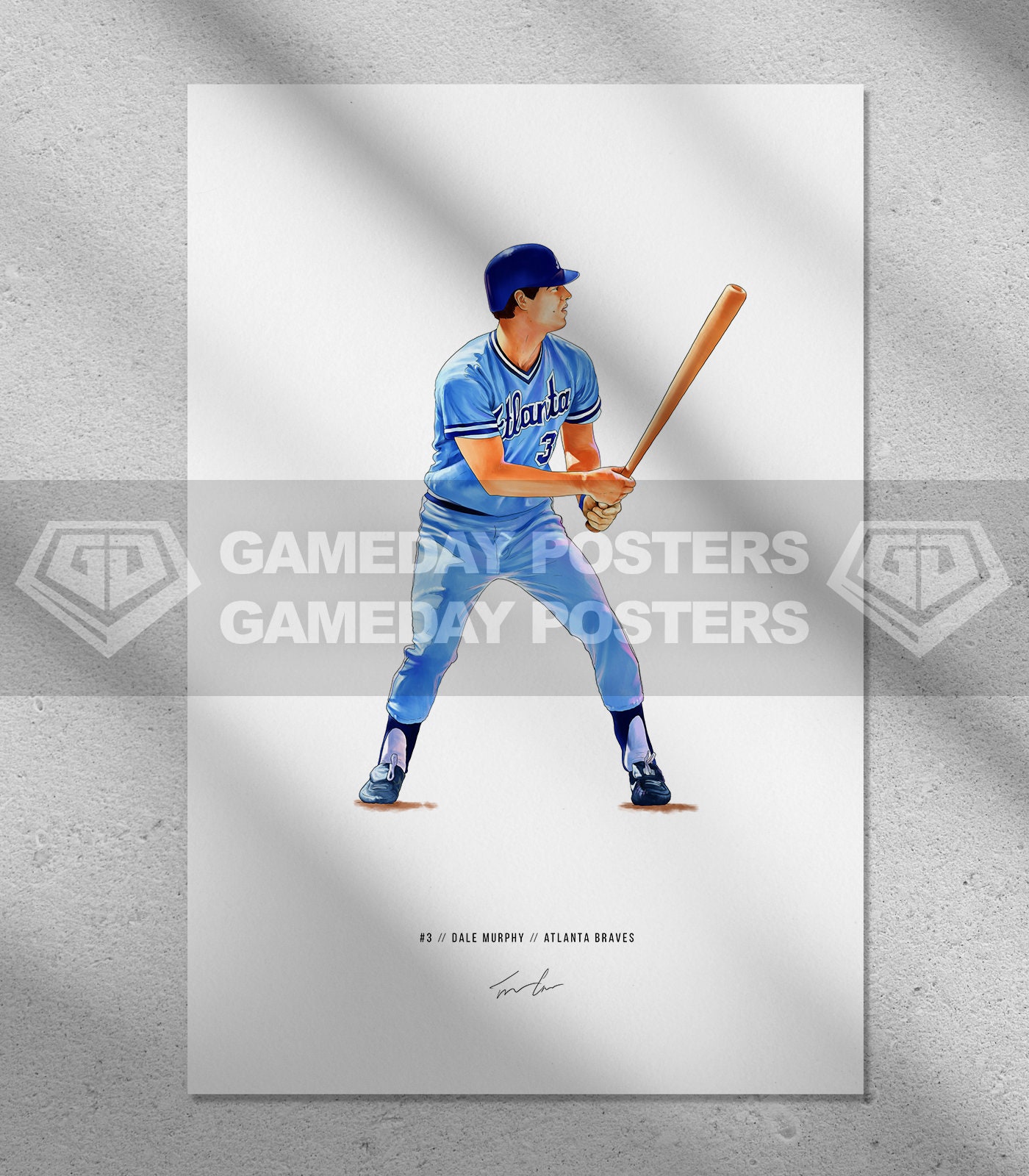 Dale Murphy Poster Atlanta Braves MLB Baseball Wall Art Print - Etsy