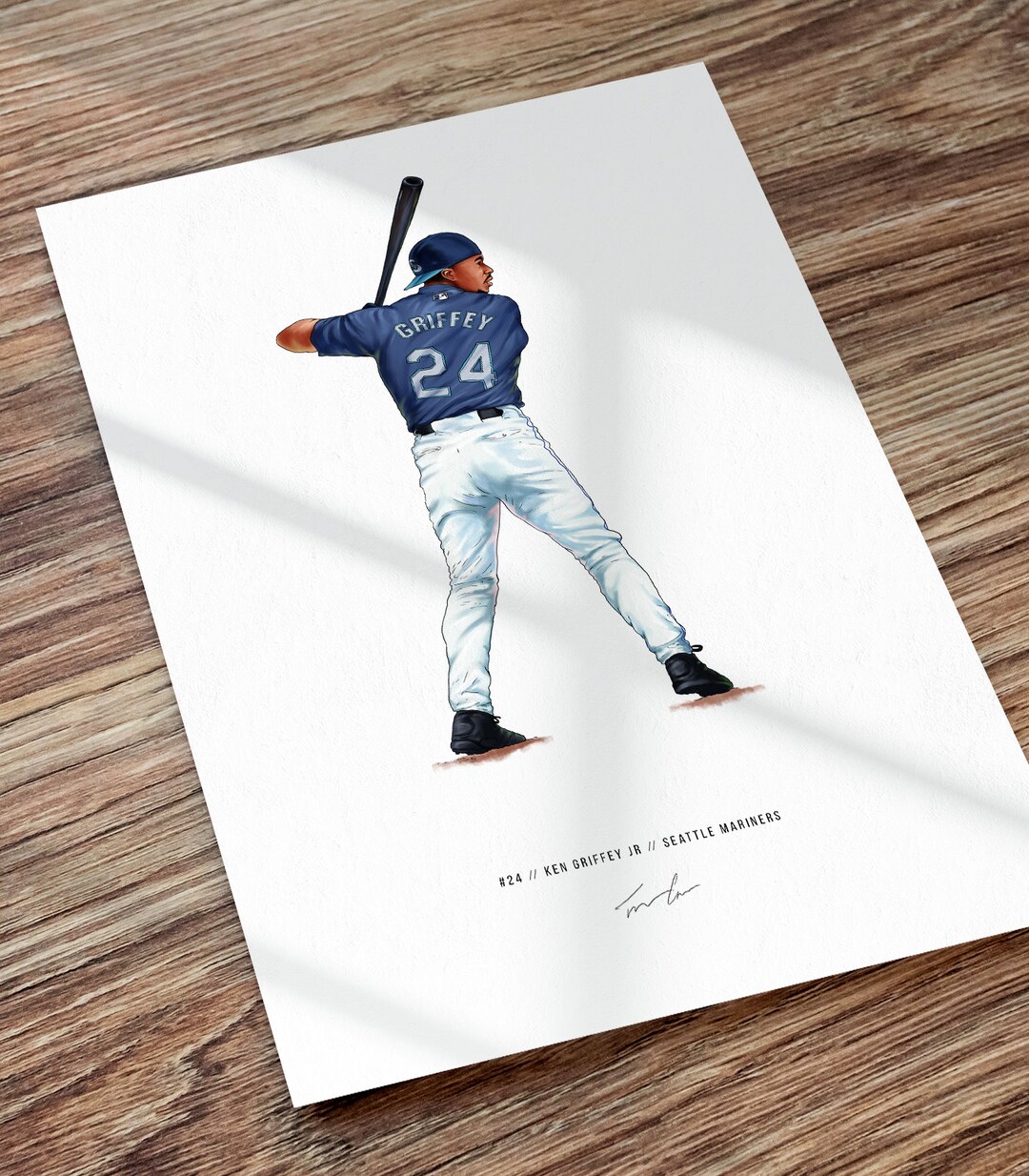 Ken Griffey Jr Poster Seattle Mariners Motion 1 Baseball Wall Etsy