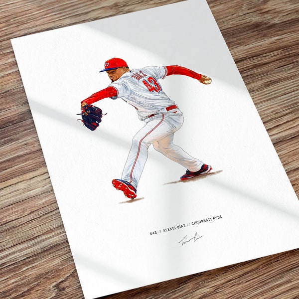 Alexis Diaz Poster Cincinnati Reds MLB Baseball Wall Art Print