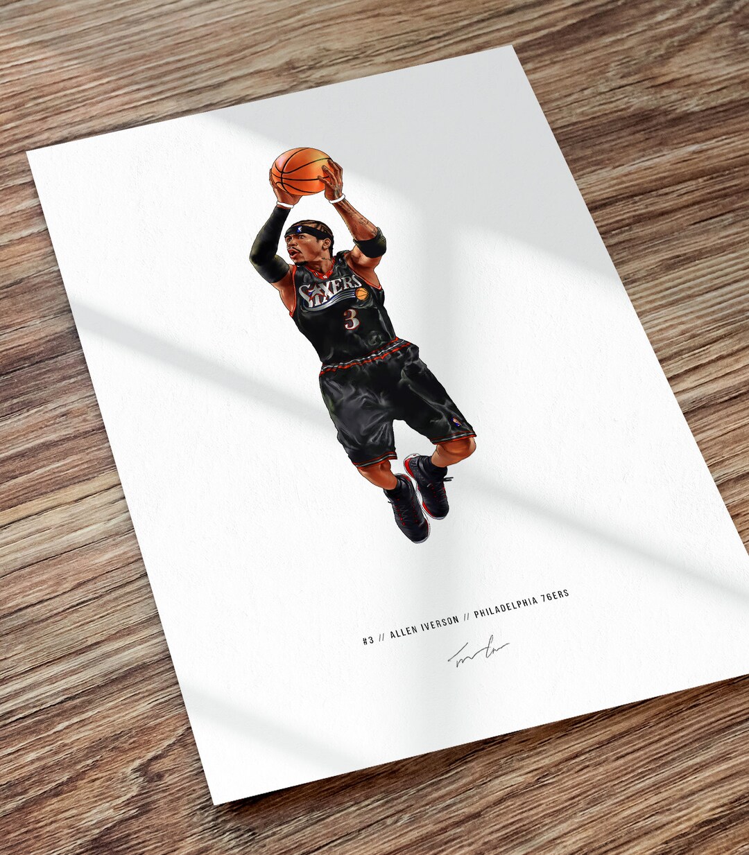 Allen Iverson Poster Philadelphia 76ers NBA Basketball Art Print - Etsy