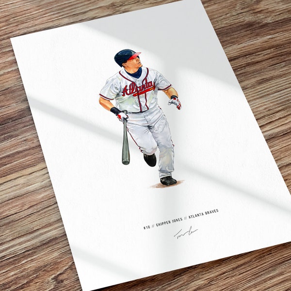 Chipper Jones v2 Poster Atlanta Braves MLB Baseball Wall Art Print