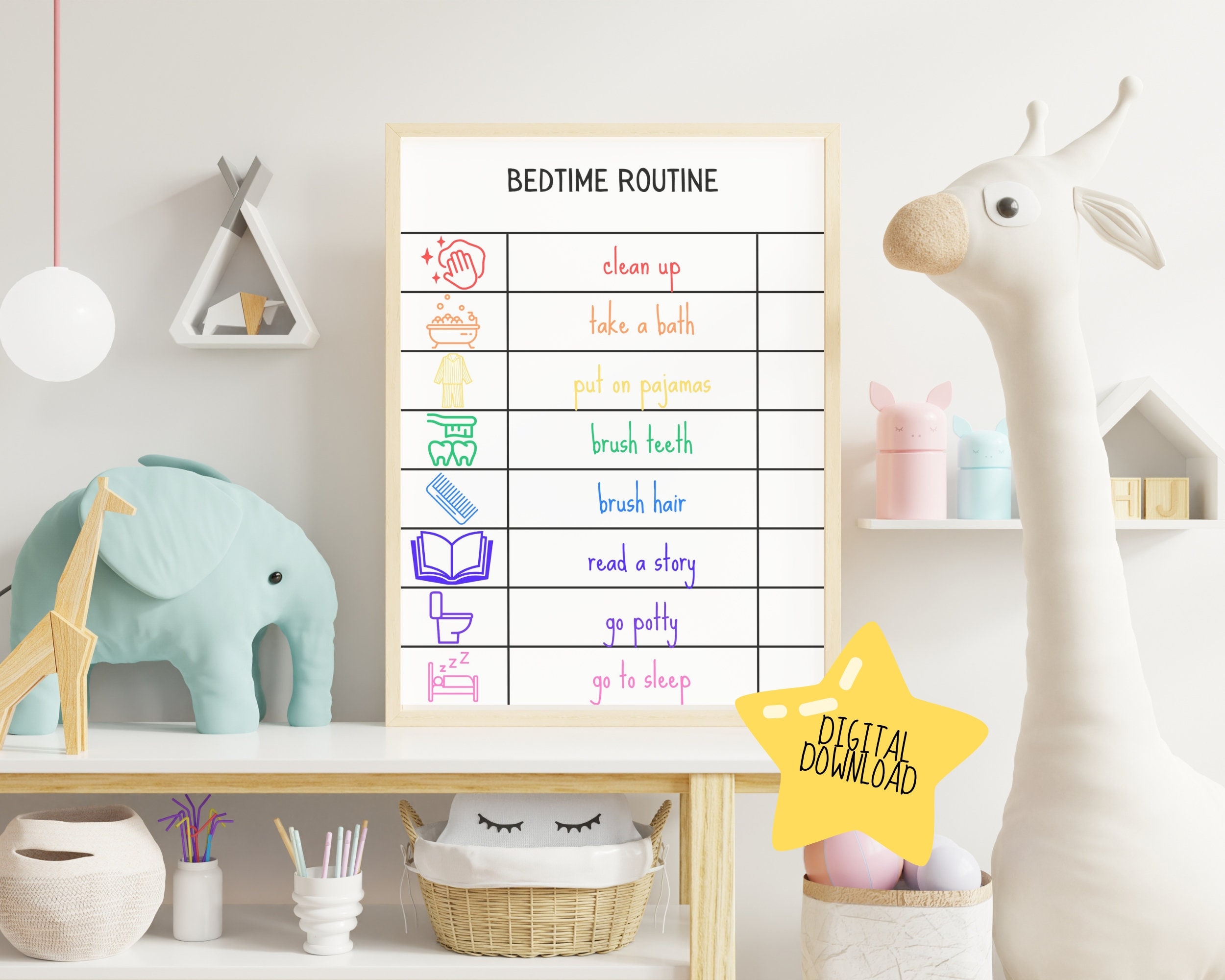 Kids Checklist Printable, Editable Daily Routine, To-do-chart, Toddler ...