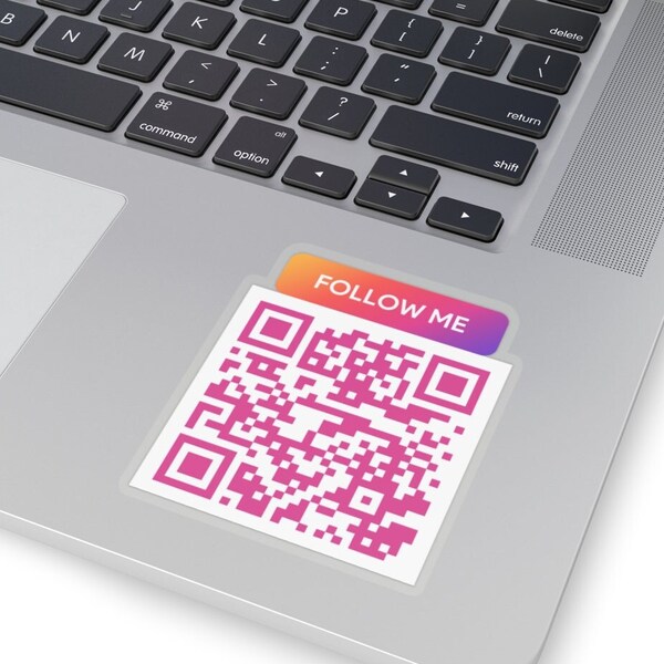 Custom QR Code Sticker for your business or laptop,Scan me Custom QR Code Sticker,Follow me on Instagram & Tik Tok Custom QR Code Sticker