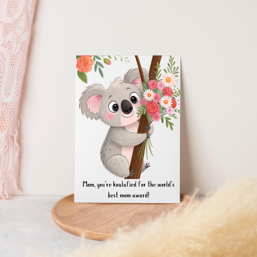 Mothers Day Card Printable Card Canva Template Funny Animal Cards Gift ...