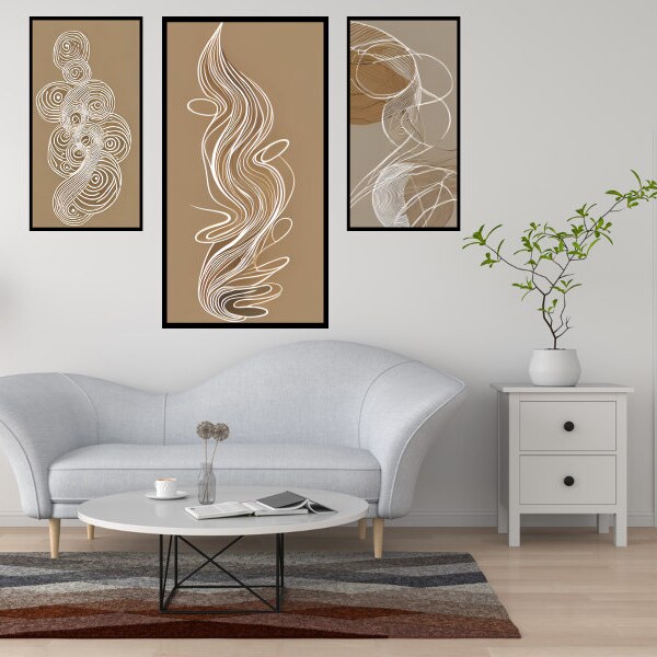 Decoración de pared, Imágenes creadas con IA, arte moderno neutra, Decoración boho, Decoración moderna , Impresión de arte neutro