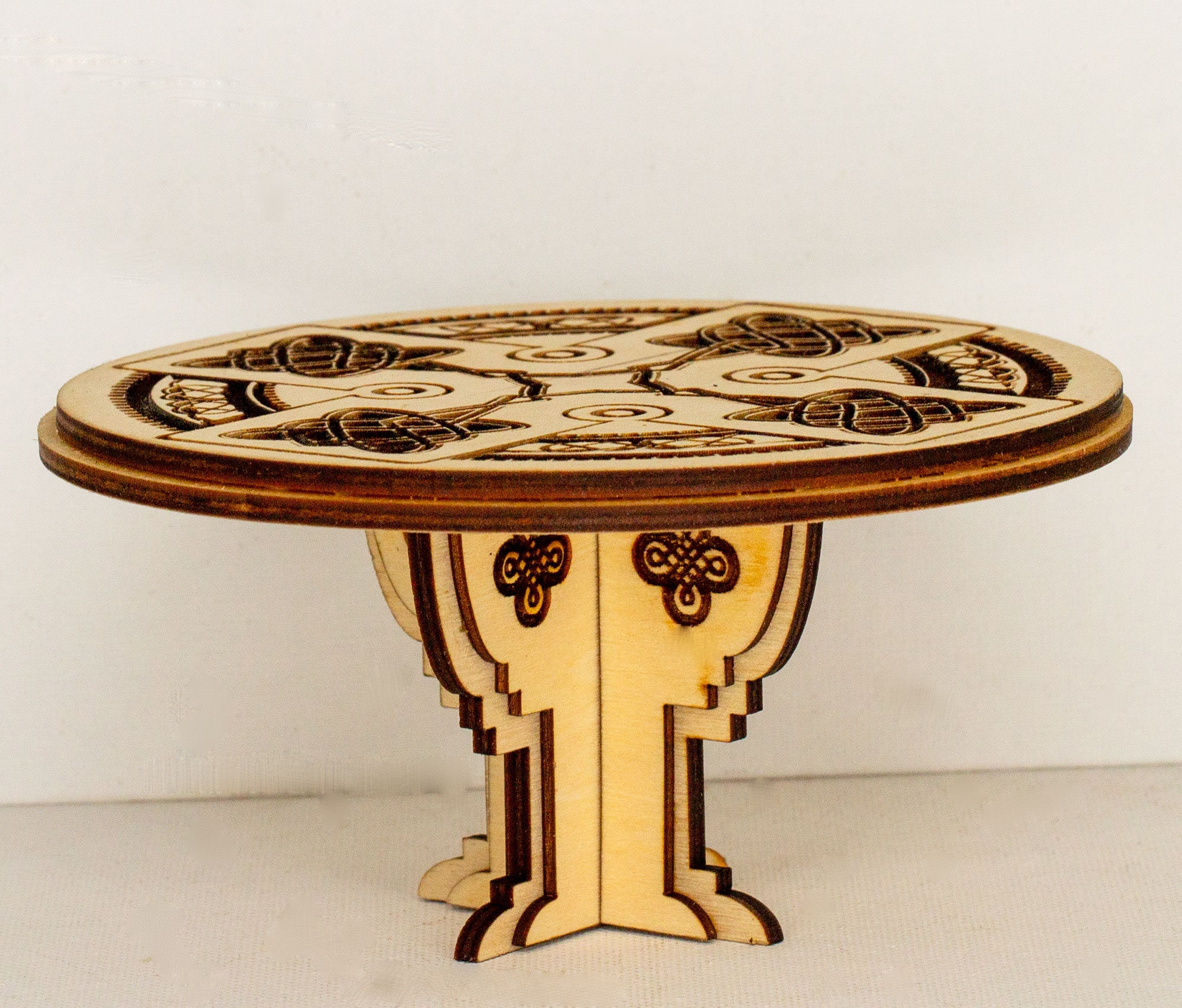 Medieval Style Math Table Miniature Medieval Gothic Style Round Celtic Engraved Table - 1 12 or 1 ...