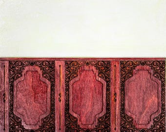 Miniature Floral Engraved Wall Panel or Wainscoting Style E - Unfinished Kit