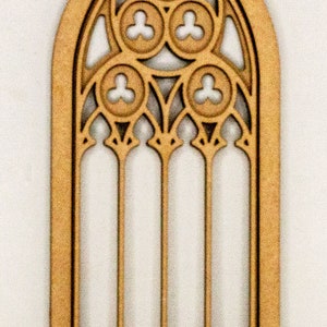 Miniature Gothic Style Arched Tracery Window - Style 'A' - 1-6, 1-12 and 1-24 Scale Options