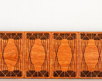 Miniature Art Nouveau Engraved Wainscoting Panel - Unfinished Kit