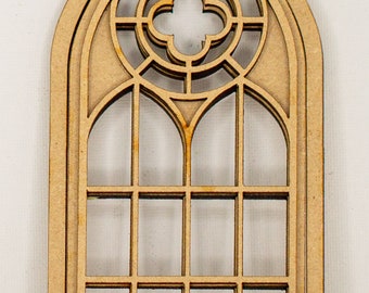 Miniatuur gewelfd maaswerkraam in gotische stijl - stijl 'B' - schaalopties 1-6, 1-12 en 1-24