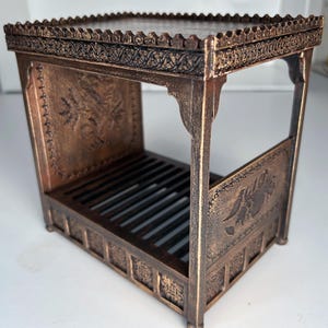 Gothic Tester Bed Miniature Kit, Laser Cut Wood Dollhouse Furniture 1 12 Scale