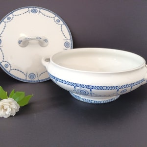 Small soup tureen (vegetable dish) ironstone, Lunéville earthenware. Ironstone
