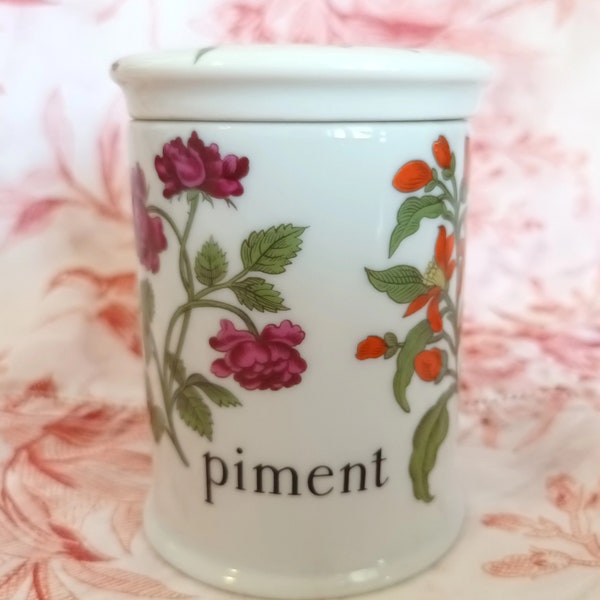 Adorable little “Piment” spice pot in Paris porcelain