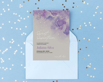 Minimal Modern Digital Party Invitation Birthday Invite Templates