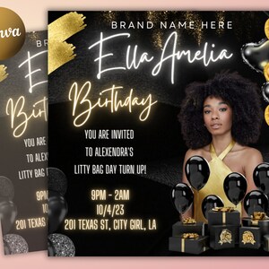 Birthday Flyer, Birthday Flyer Girl, Custom Editable Templates, Happy Birthday Flyer, Birthday Party Invitation, Birthday Girl Invitation