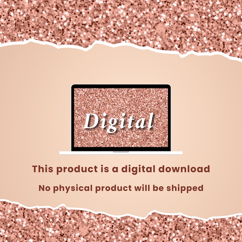 May include: A laptop computer screen with a glittery pink background and the word "Digital" displayed in white text.