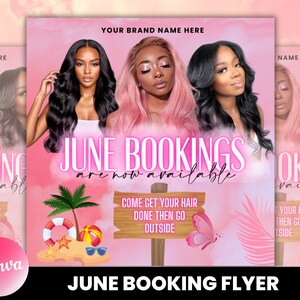 June Booking Flyer, June Book Now Flyer, June Bookings Available Flyer, Summer Sale, DIY Summer Flyer, Social Media Flyer, Canva Template