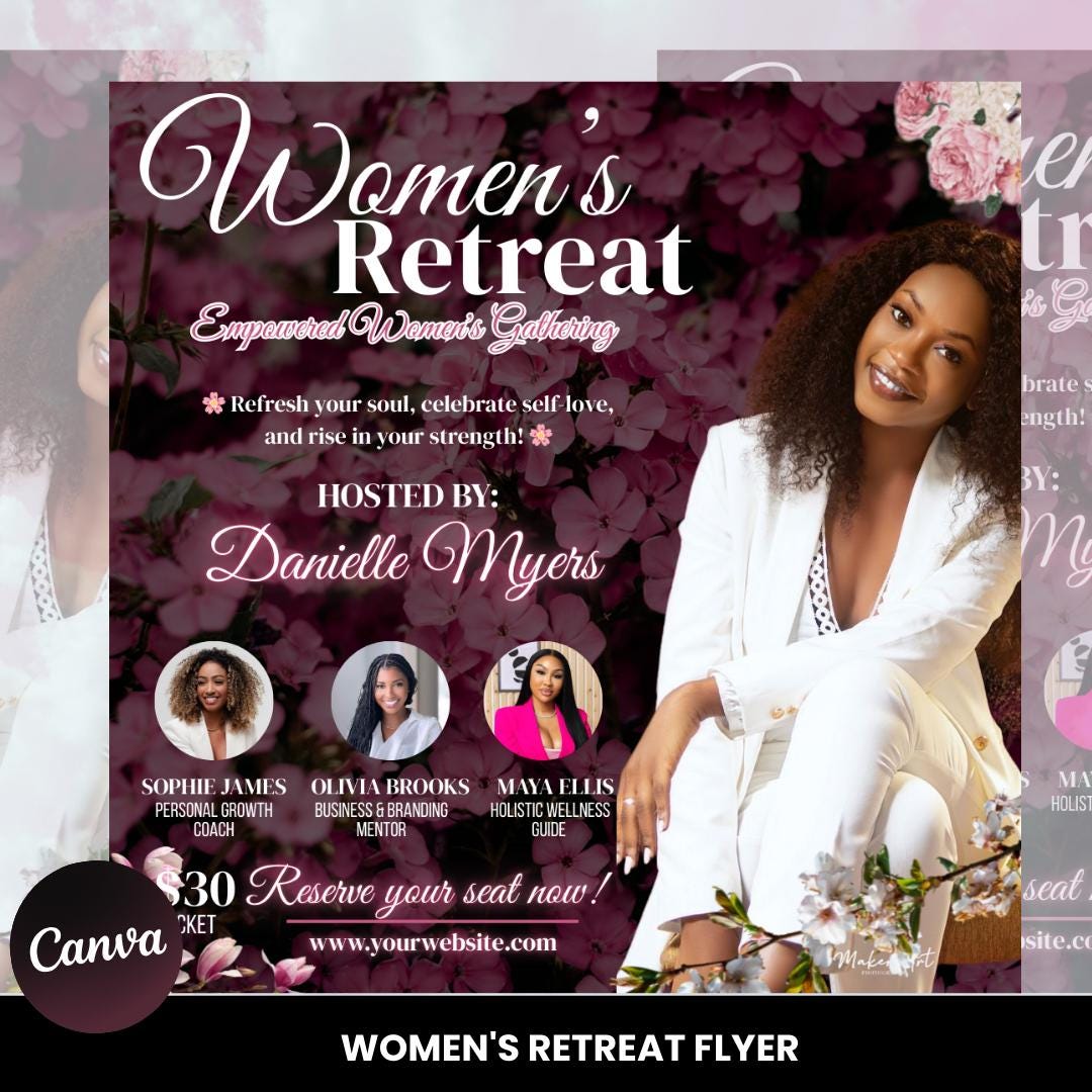 Women’s Retreat Flyer | Editable Woman Conference Template | Spiritual ...