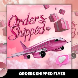 All Orders Shipped flyer, Shipping Flyer, DIY Social Media Instagram, Package Shipped Flyer, Instagram Flyer, DIY Flyer Template Design