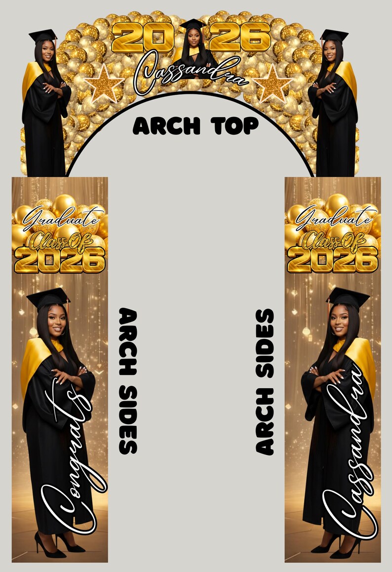 Custom Graduation Decor Bundle, Grad Entrance Arch, Congrats Grad ...