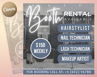 Esthetician Flyer, Booth Rental Flyer, Beautician Flyer, Booth Rental Post, Booth for Rent Flyer, Chair Rental, Digital Flyer, Chair Rental