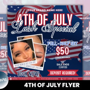 4th of July Flyer, 4th of July Flash Sale Flyer, Independence Day Flyer, DIY Flyer Template, Social Media Post, Canva Flyer,Instant Download
