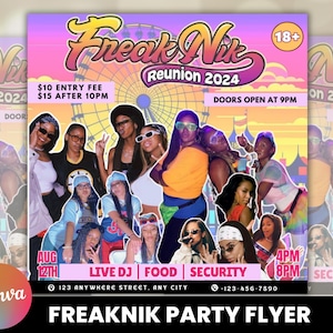 Freaknik Party Flyer, Freaknik Party einladen, Nachtklub Flyer, Pool Mansion Party, Sommerparty Flyer, Splash Alt, Canva Bearbeitbare Vorlage