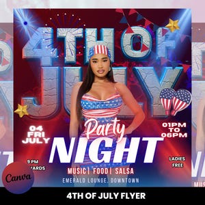 4th of July Flyer, 4th of July Flash Sale Flyer, Independence Day Flyer, DIY Flyer Template, Social Media Post, Canva Flyer,Instant Download