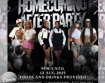 Homecoming After Party Flyer, Homecoming Invitation Flyer, Homecoming  Event Flyer, Homecoming Party Invite, Homecoming Season Celebration