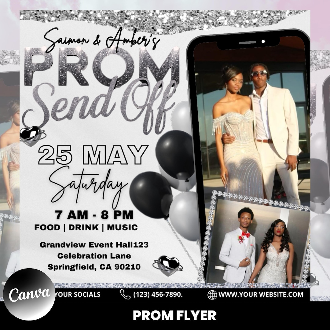 Prom Send off Flyer, Prom Invitation Flyer, Prom Event Flyer, Prom ...