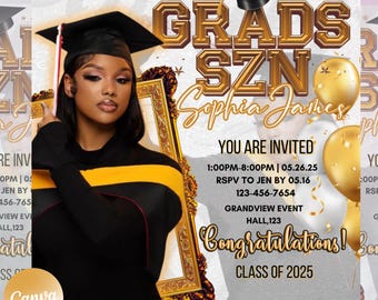 Class Of 2026 Graduation Flyer, canva Graduation Invite, DIY Grad Announcement Flyer College Graduation Party Invite, instant download