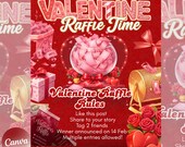 Raffle Flyer For Valentines Day, DIY Flyer Template Design, February Giveaway Flyer, Valentine's Raffle Ticket Flyer, Canva Editable Flyer