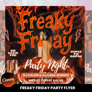 Freaky Friday Party Flyer, Editable Friday party Flyer, DJ Nightclub Party, Adult Party Flyer, Social Media Canva Template, Instant download