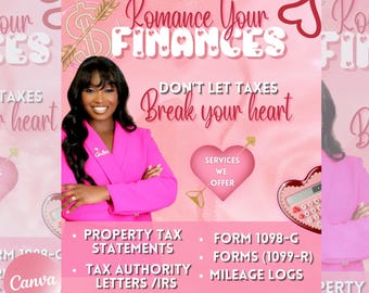 Tax Preparation Flyer, Valentine's Tax Flyer, Tax Season, Tax Prep Season Flyer, Accountant Flyer, Tax Prep Instagram Template