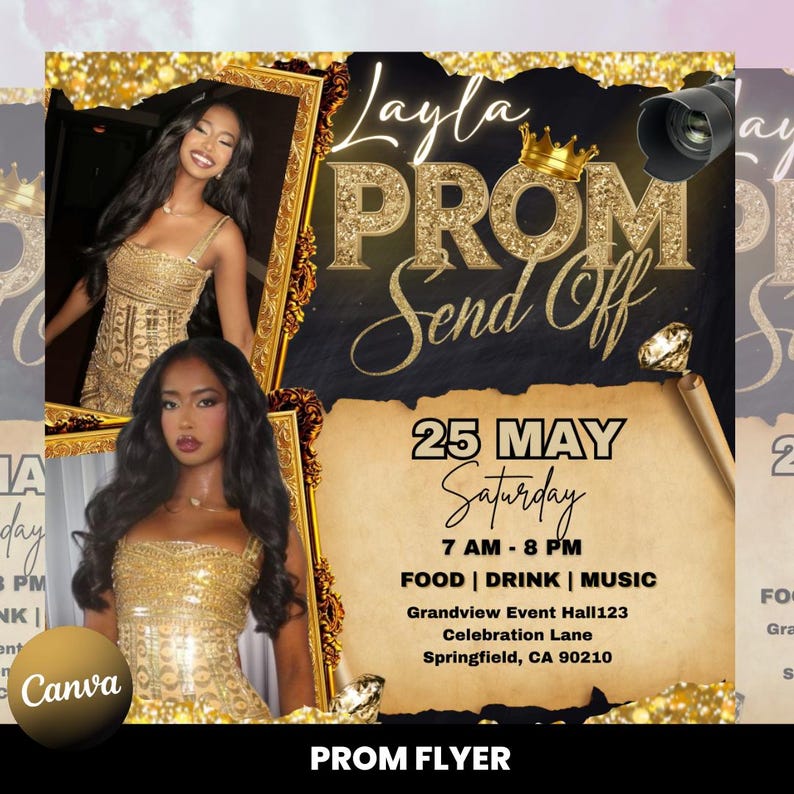 Post Prom Invite Prom Send off Flyer, Prom Invitation Flyer, Prom Event Flyer, Prom ...
