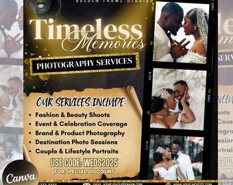 Wedding Photoshoot Flyer | Couple Photography Promo | Editable Photographer Marketing Template | Romantic Photoshoot Social Media Flyer