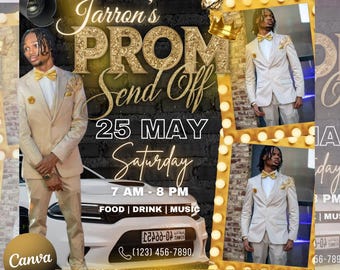 Prom Send Off Flyer, Prom Invitation Flyer, Prom Event Flyer, Prom Event Poster, Prom Party Invite, Prom Season Celebration, Party Template