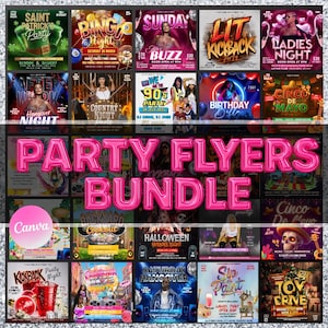 Party Flyers Bundle, Club Party Flyers, Night Club Flyers, Freaknik Party Flyer, Birthday Event Flyer Sunday Hangover Party Flyer Pool Party