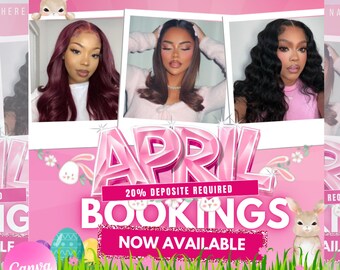 April Booking Flyer Canva Template, Diy April Flyer, Lash Tech Flyer ...