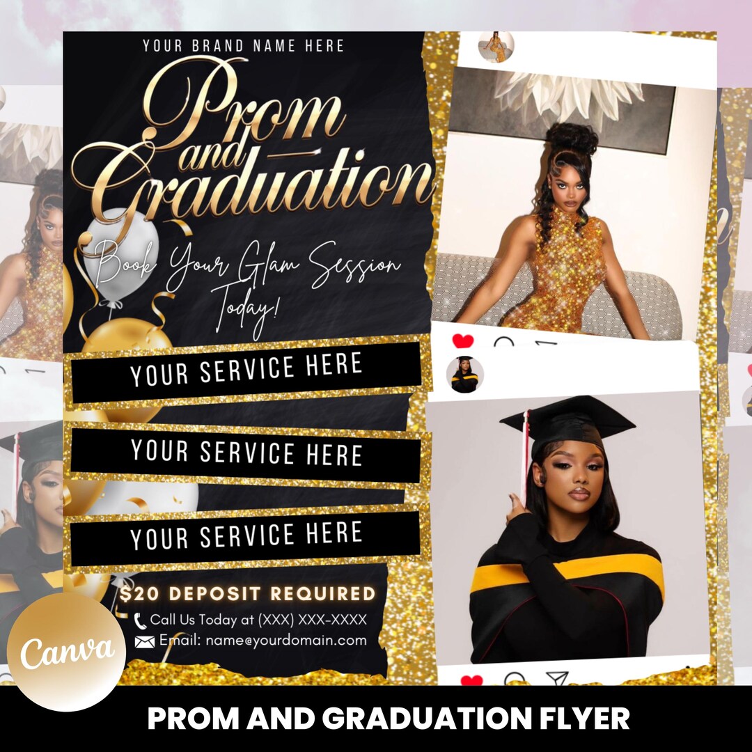 Prom and Graduation Booking Flyer | Hair, Nails, Lashes, Makeup ...