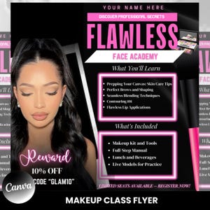 Makeup class flyer, Master class flyer, Beauty Class Flyer, Social media flyer, Makeup Course Flyer, Makeup Course Flyer