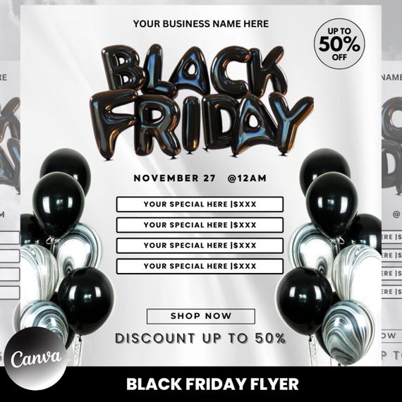 Black Friday Flyer, Pink Friday Sale flyer, Editable Canva template, Black Friday Sale Flyer, Black Friday Flyer Instagram Stories