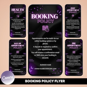 Booking Policy Canva Template,Editable Payment Policy Instagram Template,Terms And Condition Template Payment refund and Cancellation Policy