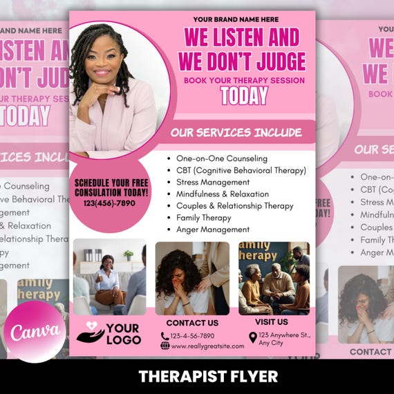 Therapist Flyer Template, Counseling Flyer, Therapist Template, Business Services Flyer, Therapy Tools
