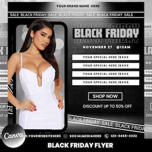 Black Friday-flyer, Pink Friday-uitverkoopflyer, bewerkbare Canva-sjabloon, Black Friday-uitverkoopflyer, Black Friday-flyer Instagramverhalen