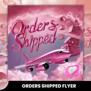 All Orders Shipped flyer, Shipping Flyer, DIY Social Media Instagram, Package Shipped Flyer, Instagram Flyer, DIY Flyer Template Design