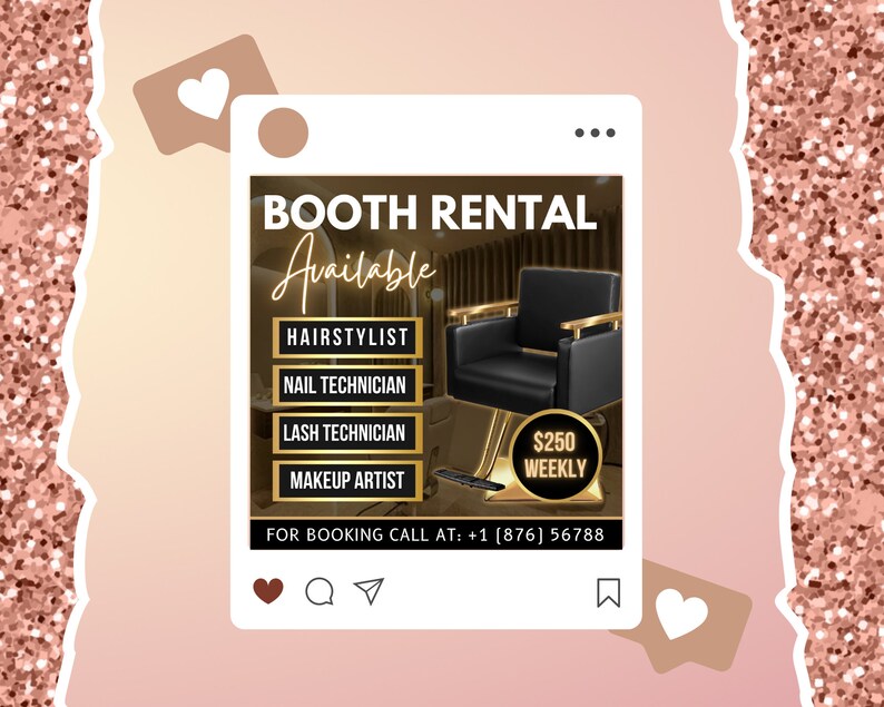 Booth Rentals Available Barber Flyer Template, Esthetician Flyer, Booth ...