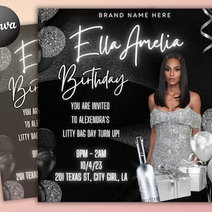 Birthday Flyer, Birthday Flyer Girl, Custom Editable Templates, Happy Birthday Flyer, Birthday Party Invitation, Birthday Girl Invitation
