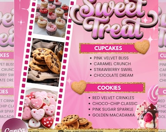 Bakery Flyer | Bake Sale Flyer | Sweet Treats Flyer | Dessert Flyer | Pastry Flyer | Cake Business Flyer | DIY Editable Canva Template