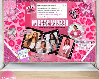 Homecoming Backdrop, Homecoming Banner Template, 2025 Hoco Party Backdrop, Homecoming Queen Banner, Canva Template Instant Download